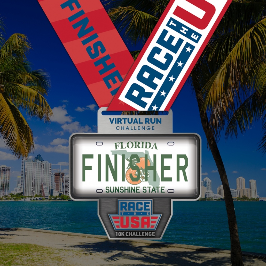 Race-the-USA-Florida-Finisher-Medal-Instagram State of Florida Finisher Medal Virtual 10k
