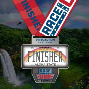 Race the USA Virtual Run 10k Challenge Hawaii Finisher Medal