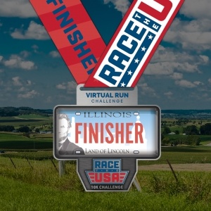 Race the USA Virtual Run 10k Challenge Illinois Finisher Medal