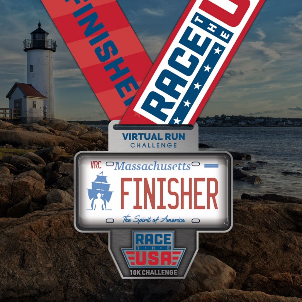 Race-the-USA-Massachusetts-Finisher-Medal-Instagram Race the USA Virtual Run 10k Challenge Massachusetts Finisher Medal