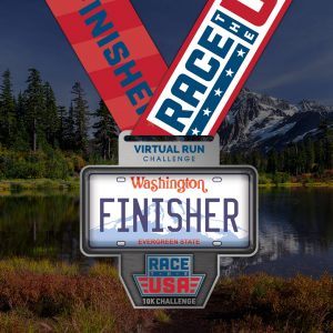 Race the USA Virtual Run 10k Challenge Washington Finisher Medal